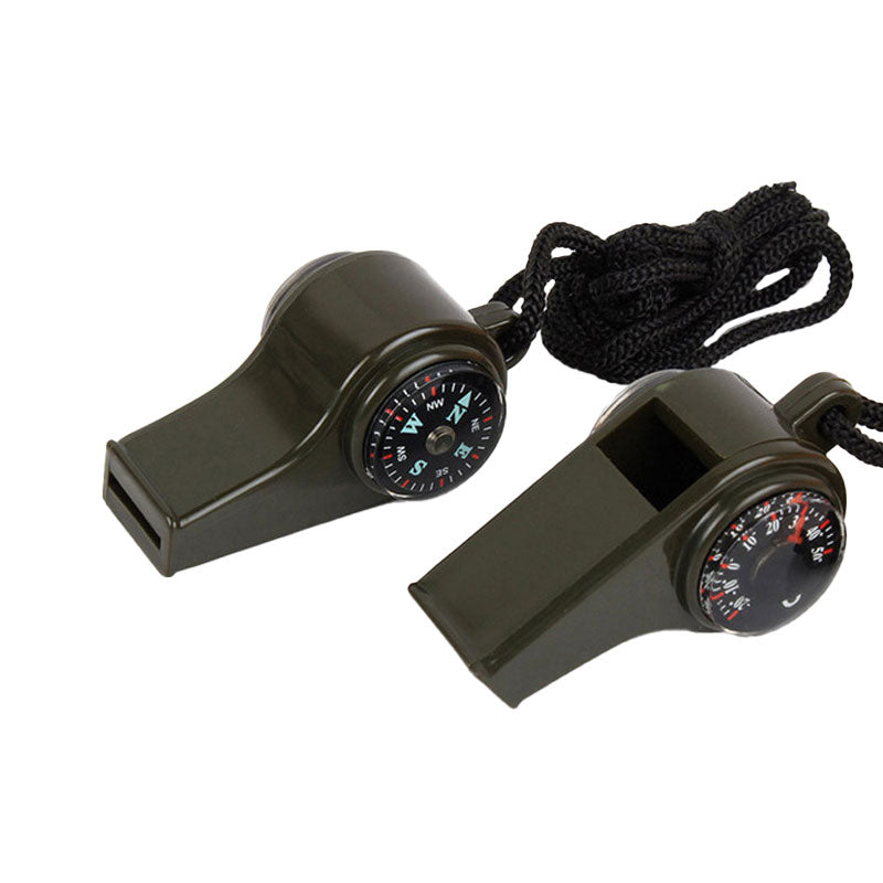 Fløjte med integreret kompas og termometer