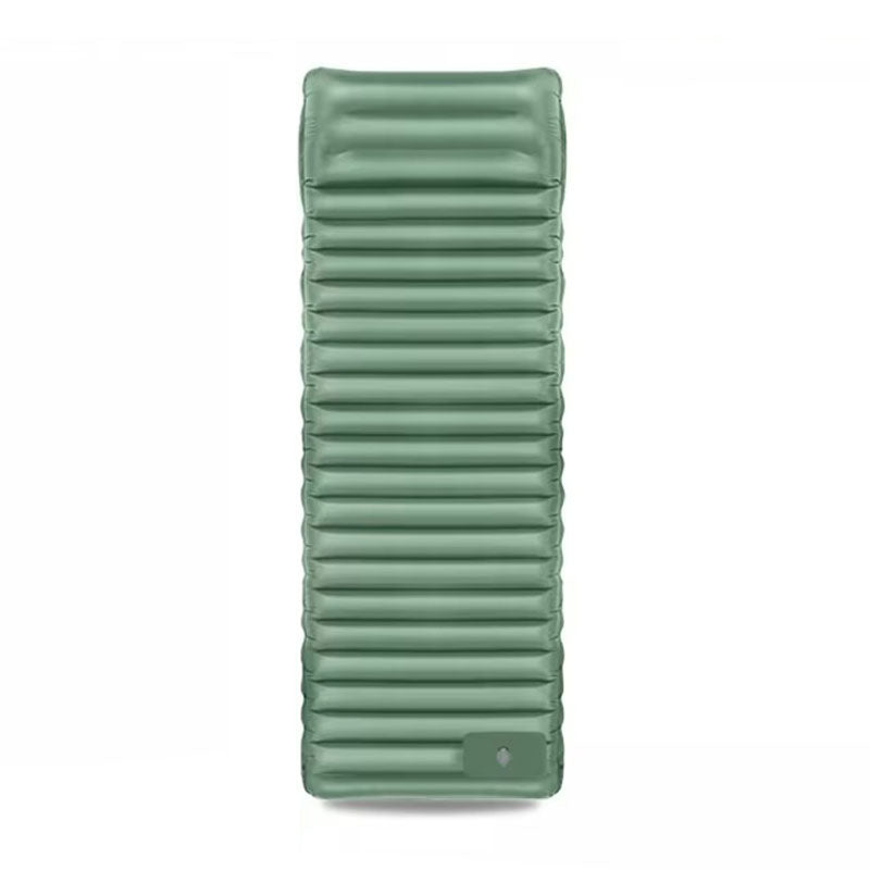 Letvægts luftmadras – Grøn/Grå med integreret fodpumpe