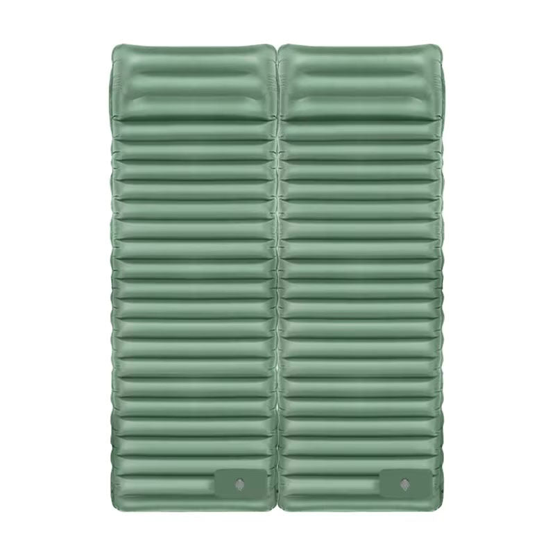Letvægts luftmadras – Grøn/Grå med integreret fodpumpe