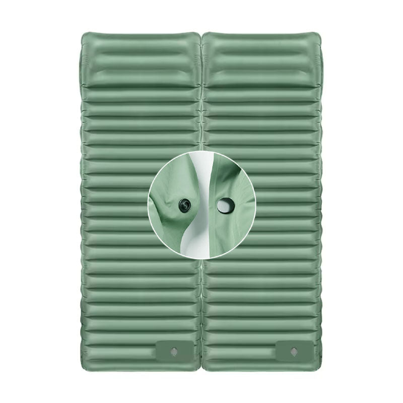 Letvægts luftmadras – Grøn/Grå med integreret fodpumpe