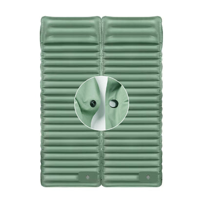 Letvægts luftmadras – Grøn/Grå med integreret fodpumpe