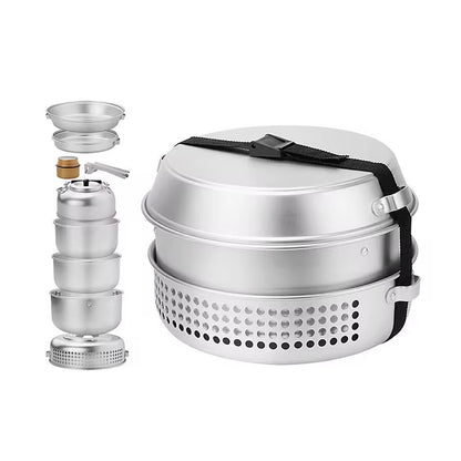 Stormkøkken i aluminium – 10 dele – Spritbrænder