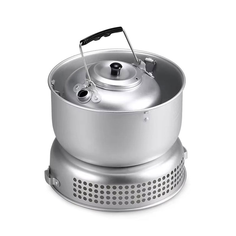 Stormkøkken i aluminium – 10 dele – Spritbrænder